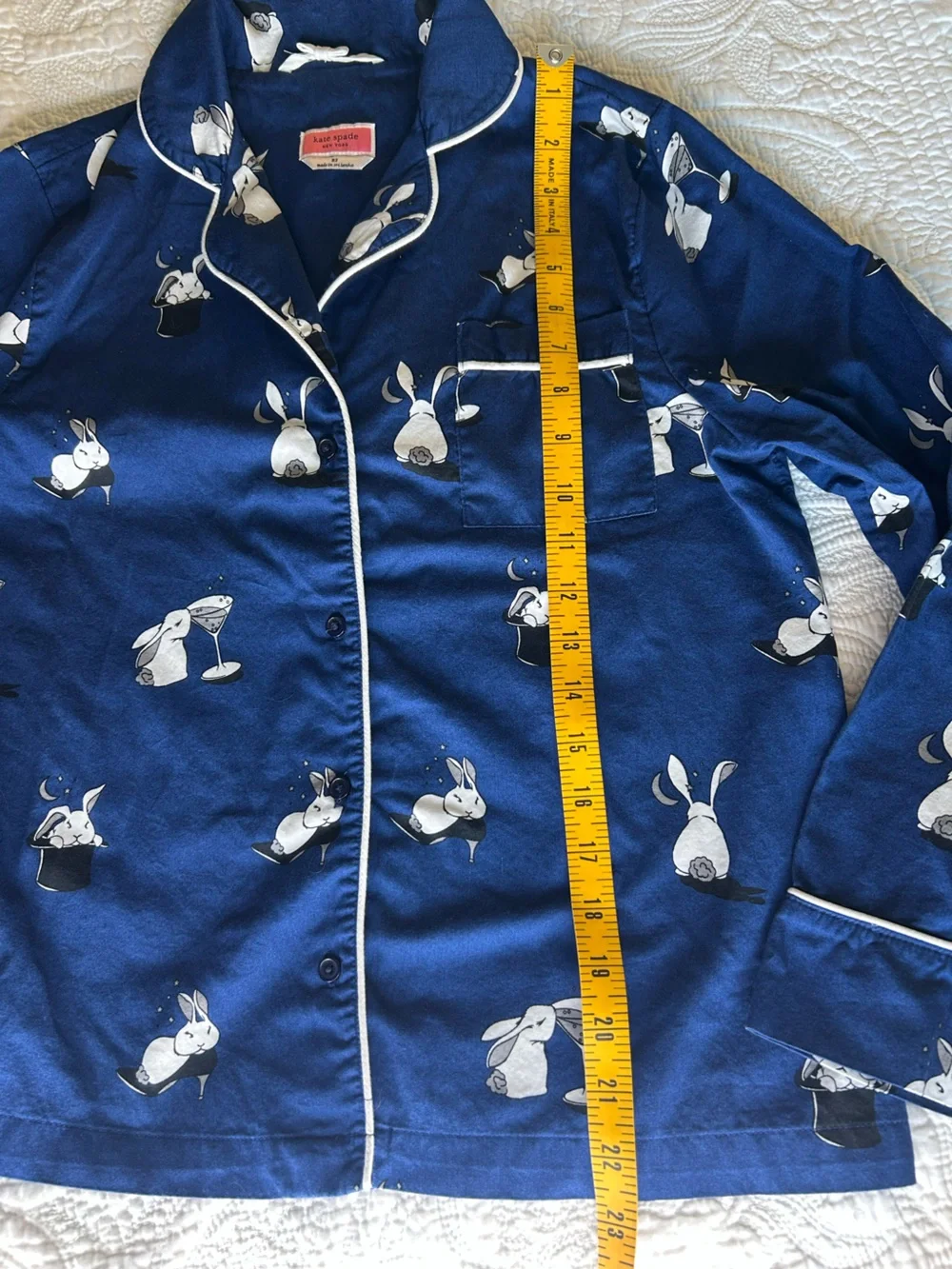 ♠️💙kate spade blue and white bunny print pajama set💙♠️